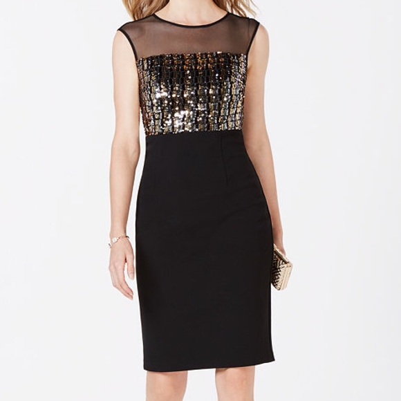 Vince Camuto Dresses & Skirts - Vince Camuto sequined bodice black dress, Sz 12